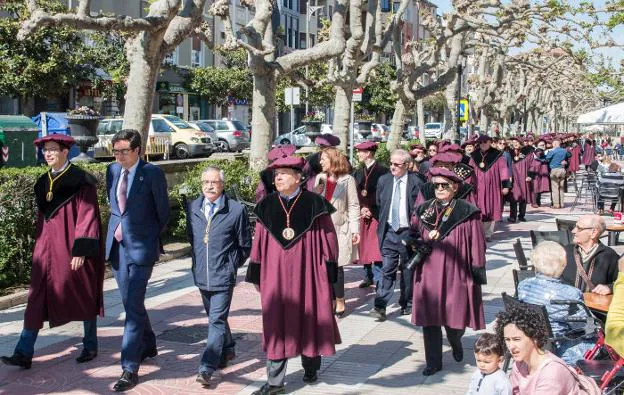 Desfile de la cofradía por las calles de la ciudad. :: albo