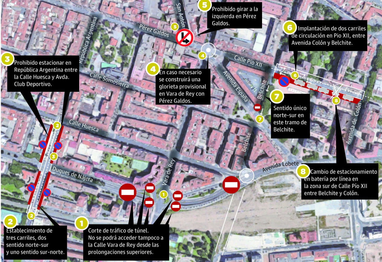 Las líneas 5, 9 y 11 se verán afectadas | El corte supondrá cambios de carril y aparcamiento en varias calles aledañas