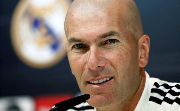 Zinedine Zidane, en rueda de prensa. 