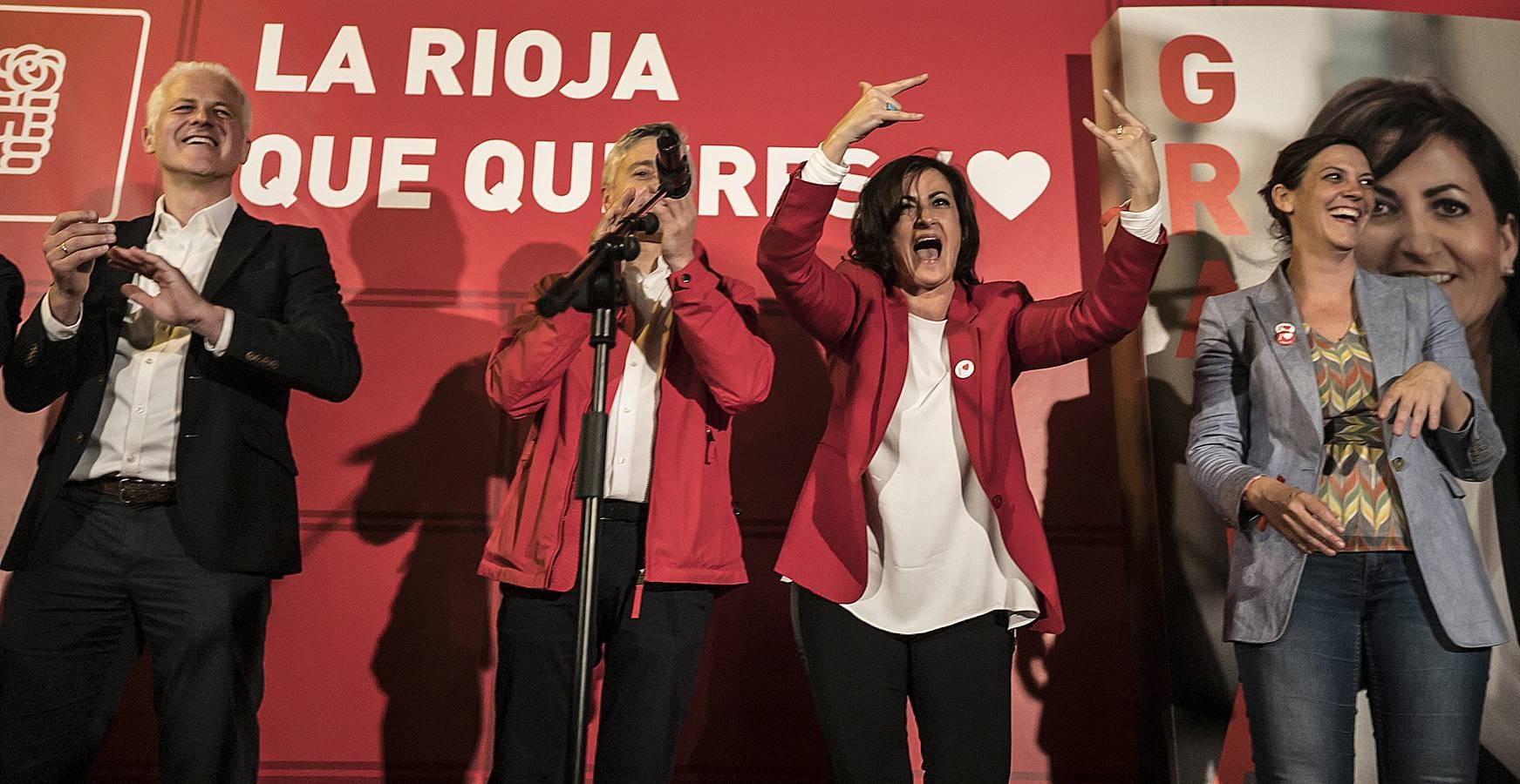 Fotos: El PSOE celebra su victoria en las elecciones autonómicas y municipales de La Rioja