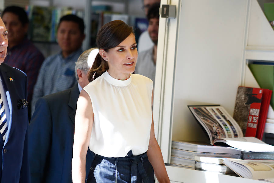 La reina Letizia, este viernes durante la inauguración de la Feria del Libro de Madrid.