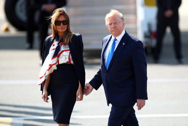 Melania, a su llegada Londres. 