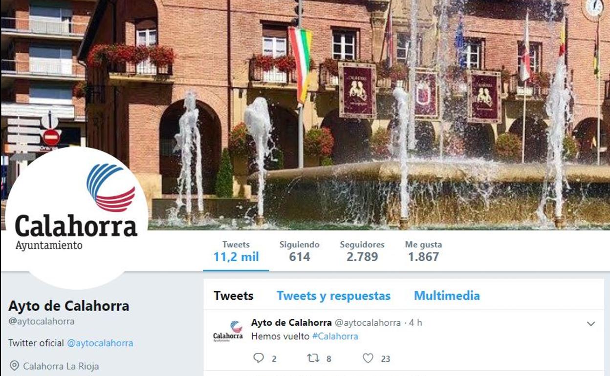 Cuenta de Twitter del Ayuntamiento de Calahorra.