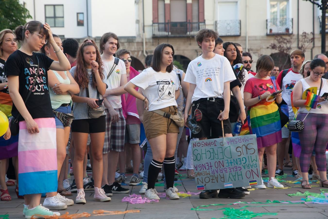 Unos jóvenes, durante la manifestación