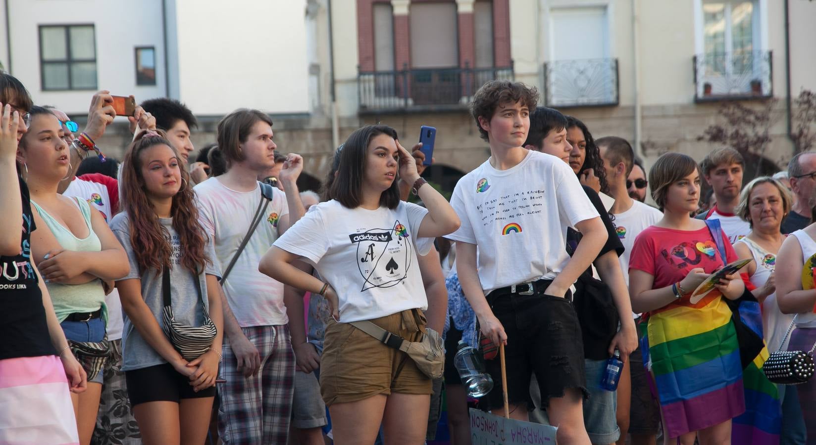 Unos jóvenes, durante la manifestación