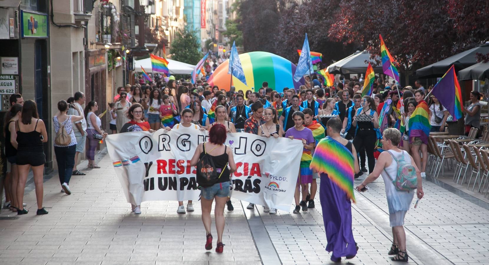 Unos jóvenes, durante la manifestación