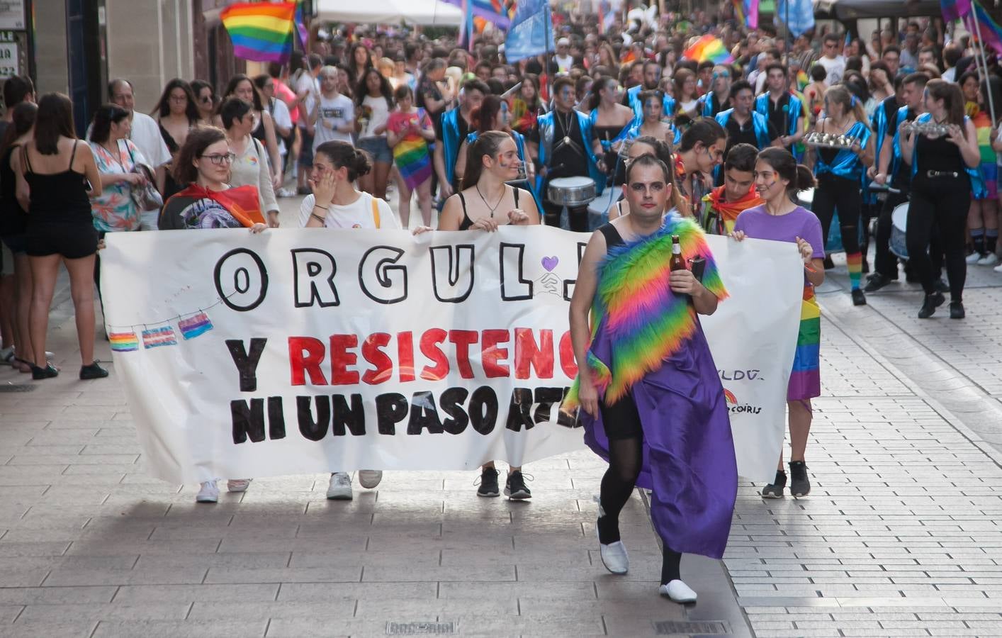 Unos jóvenes, durante la manifestación