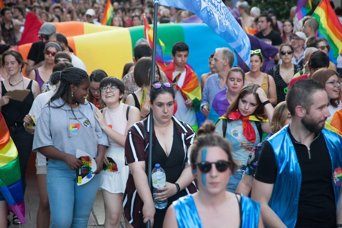 Unos jóvenes, durante la manifestación