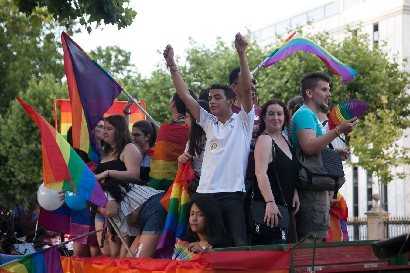 Unos jóvenes, durante la manifestación