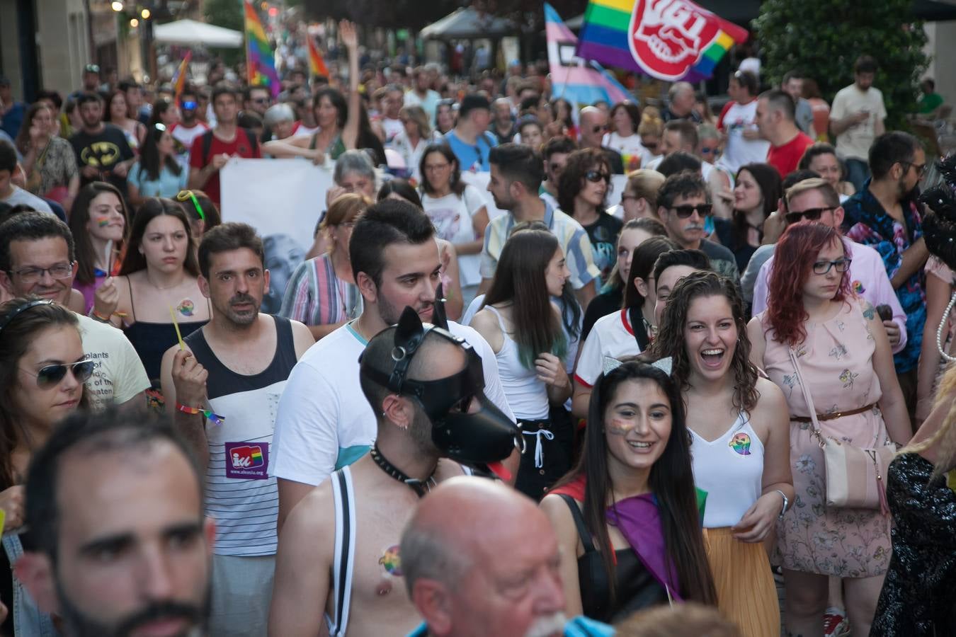 Unos jóvenes, durante la manifestación