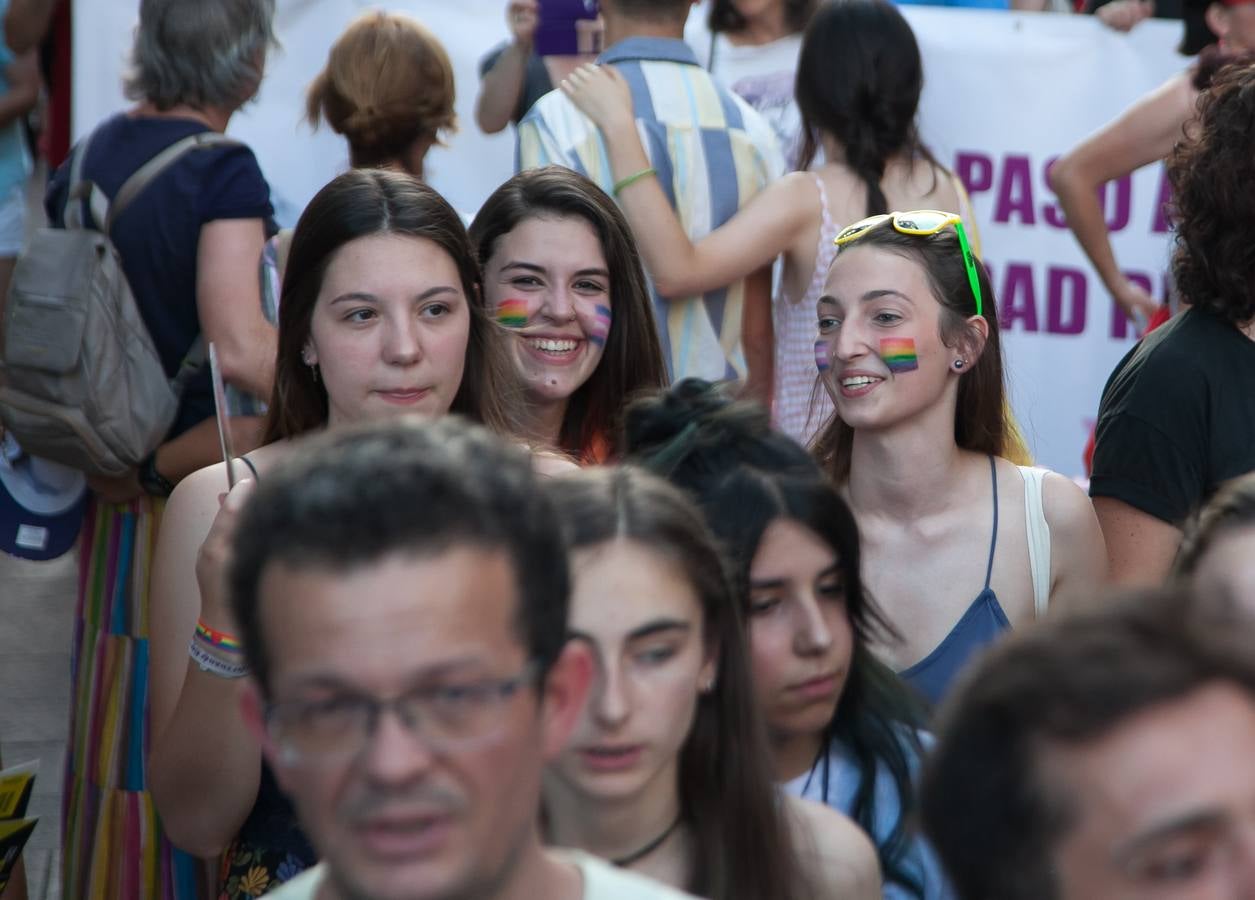 Unos jóvenes, durante la manifestación