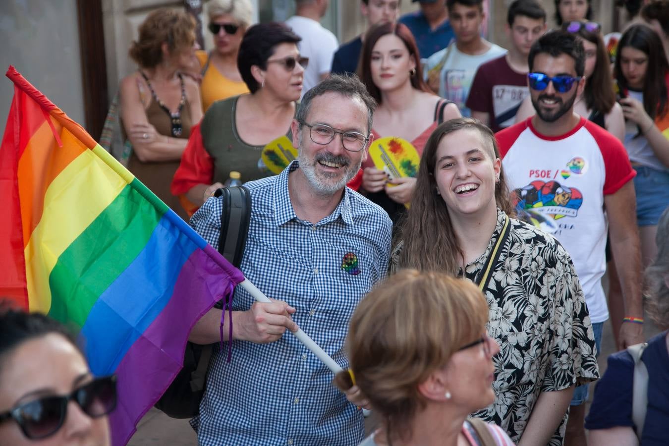 Unos jóvenes, durante la manifestación