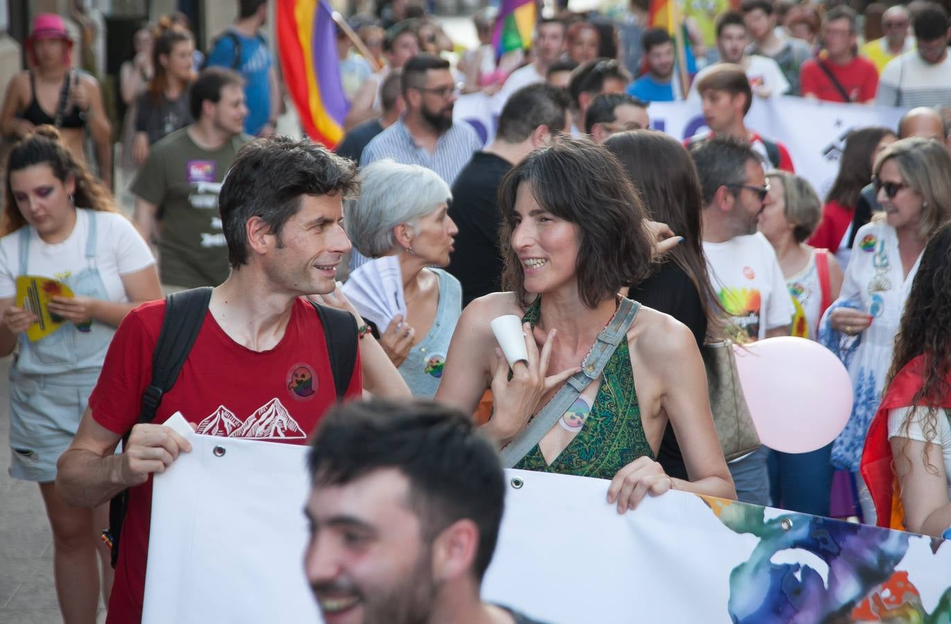 Unos jóvenes, durante la manifestación