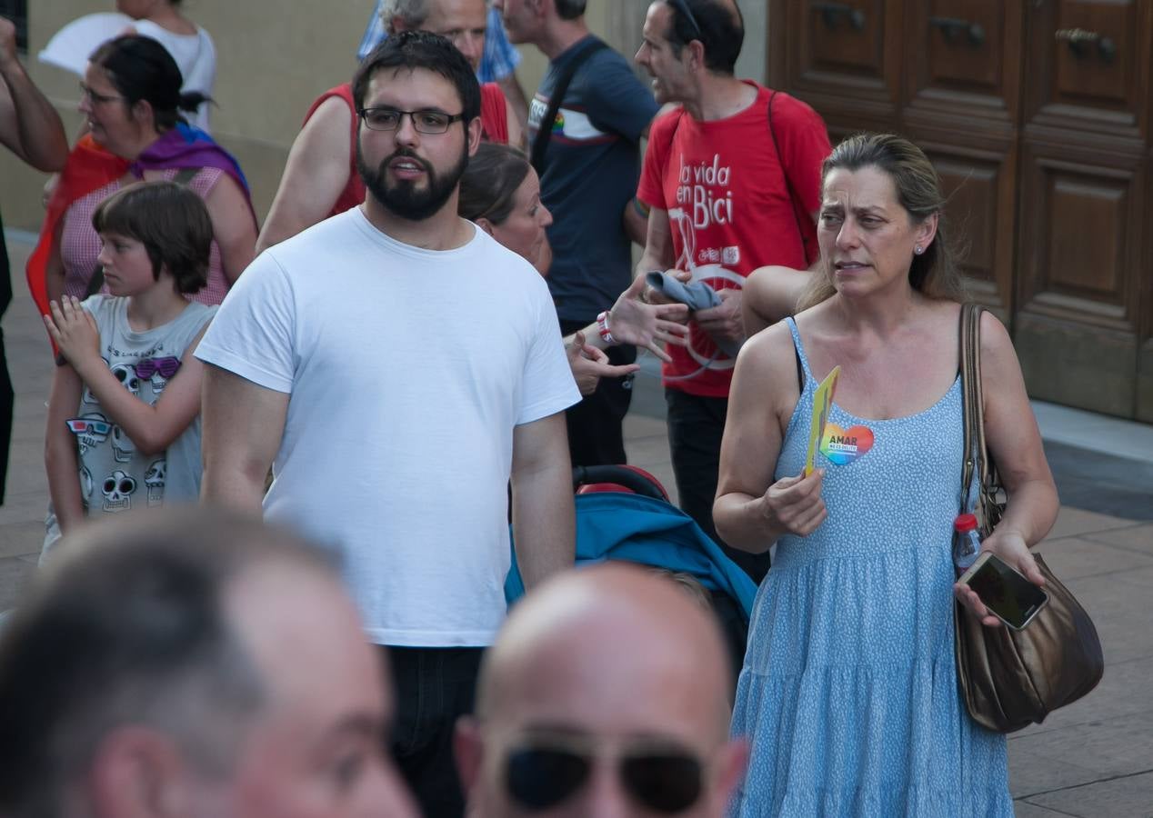 Unos jóvenes, durante la manifestación