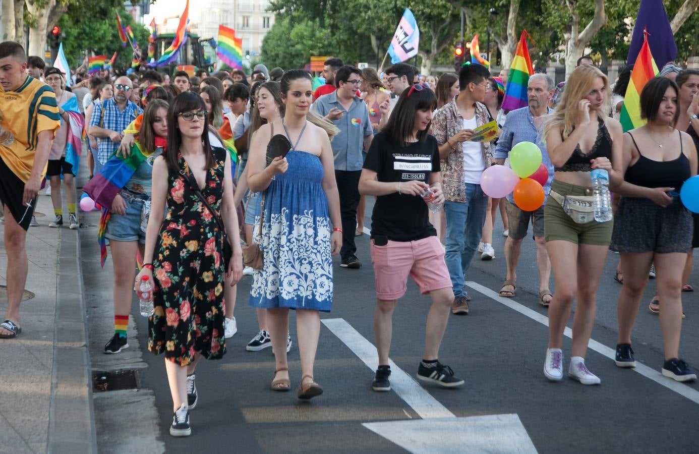 Unos jóvenes, durante la manifestación