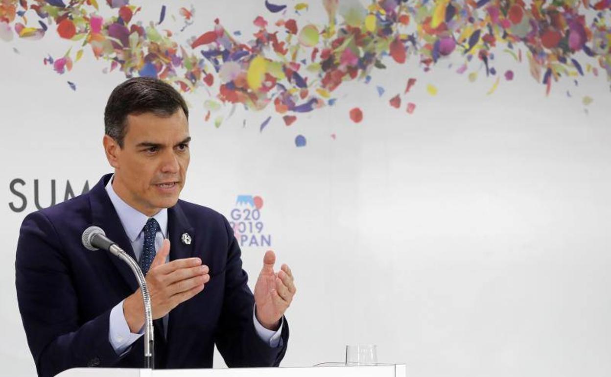 Pedro Sánchez, en la Cumbre del G20 en Osaka (Japón).