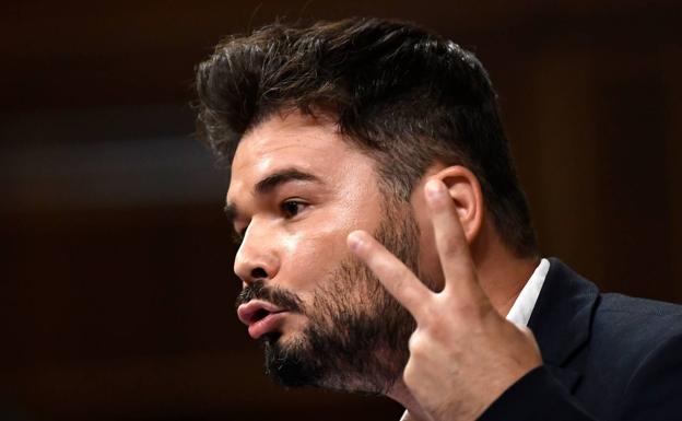 Gabriel Rufián, durante su intervención en el Congreso de los Diputados.