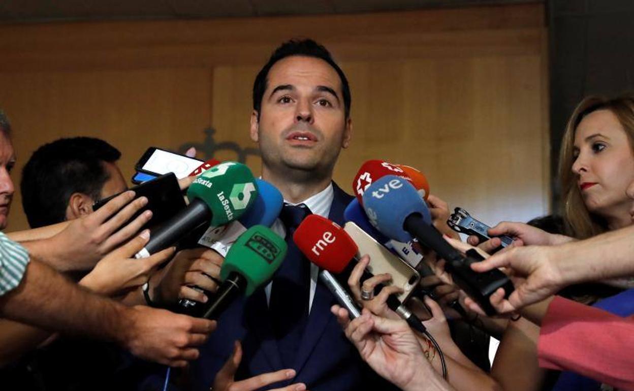 El portavoz del grupo parlamentario de Ciudadanos en la Asamblea de Madrid, Ignacio Aguado.