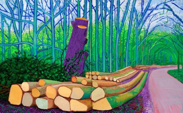 'Árboles talados en Woldgate', obra de David Hockney del 2008. (Wurth Collection).