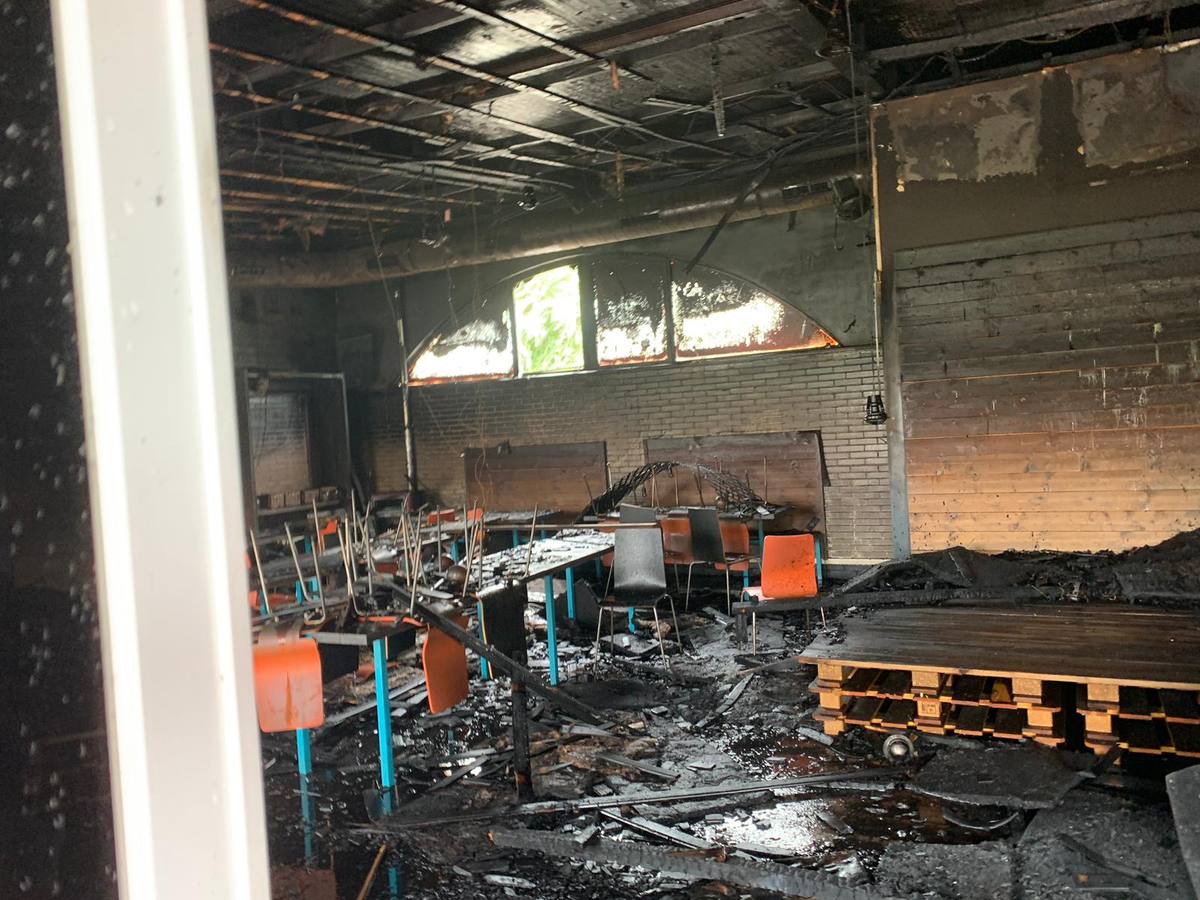 Incendio en el bar de las piscinas de Nalda