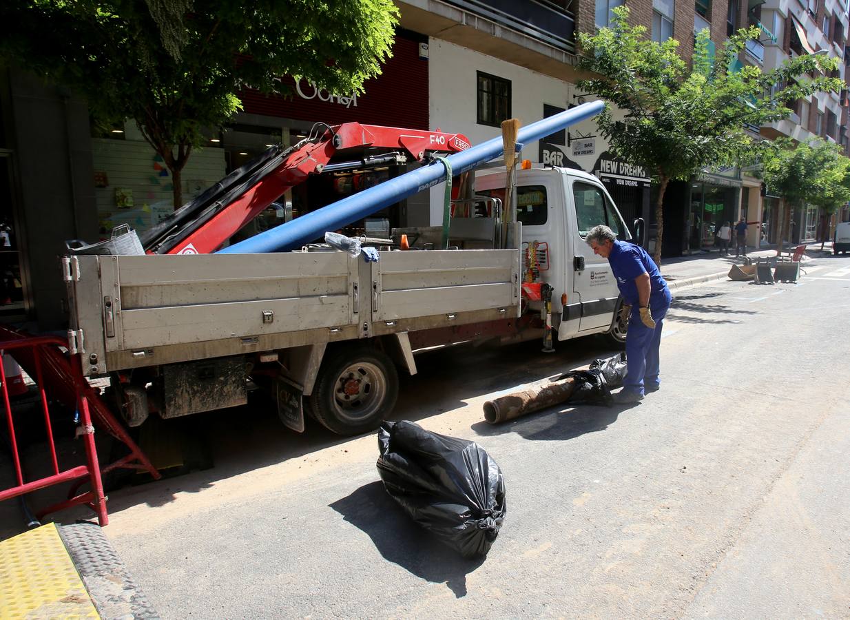Fotos: Los trabajos en la calle Vitoria, en imágenes