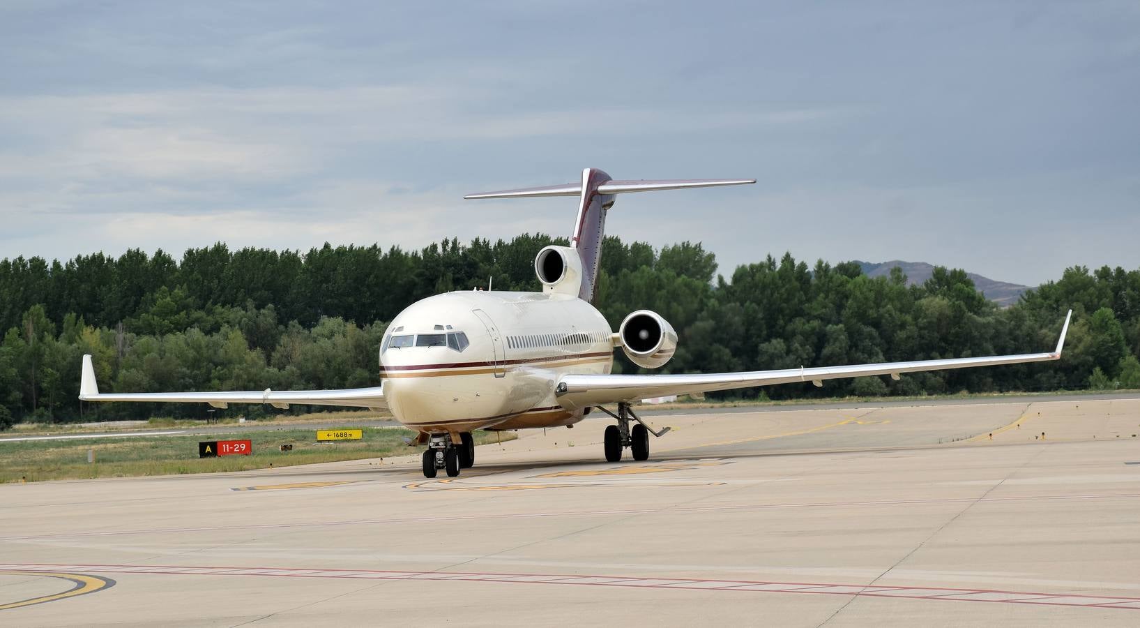 El Boeing-727, a punto de llegar a Agoncillo