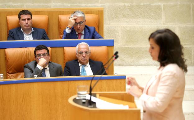 Diputados del Partido Popular, el lunes, durante la primera sesión del debate de investidura 