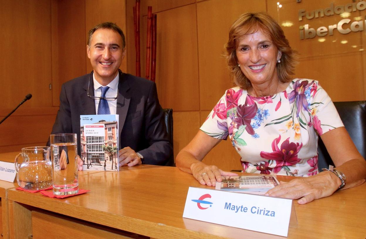 Millán Lozano y Mayte Ciriza, durante una rueda de prensa. :: jonathan herreros