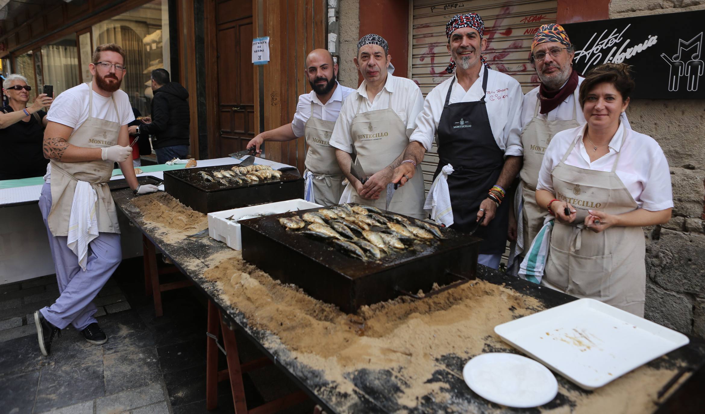 Degustaciones de choricillo, panceta y sardina