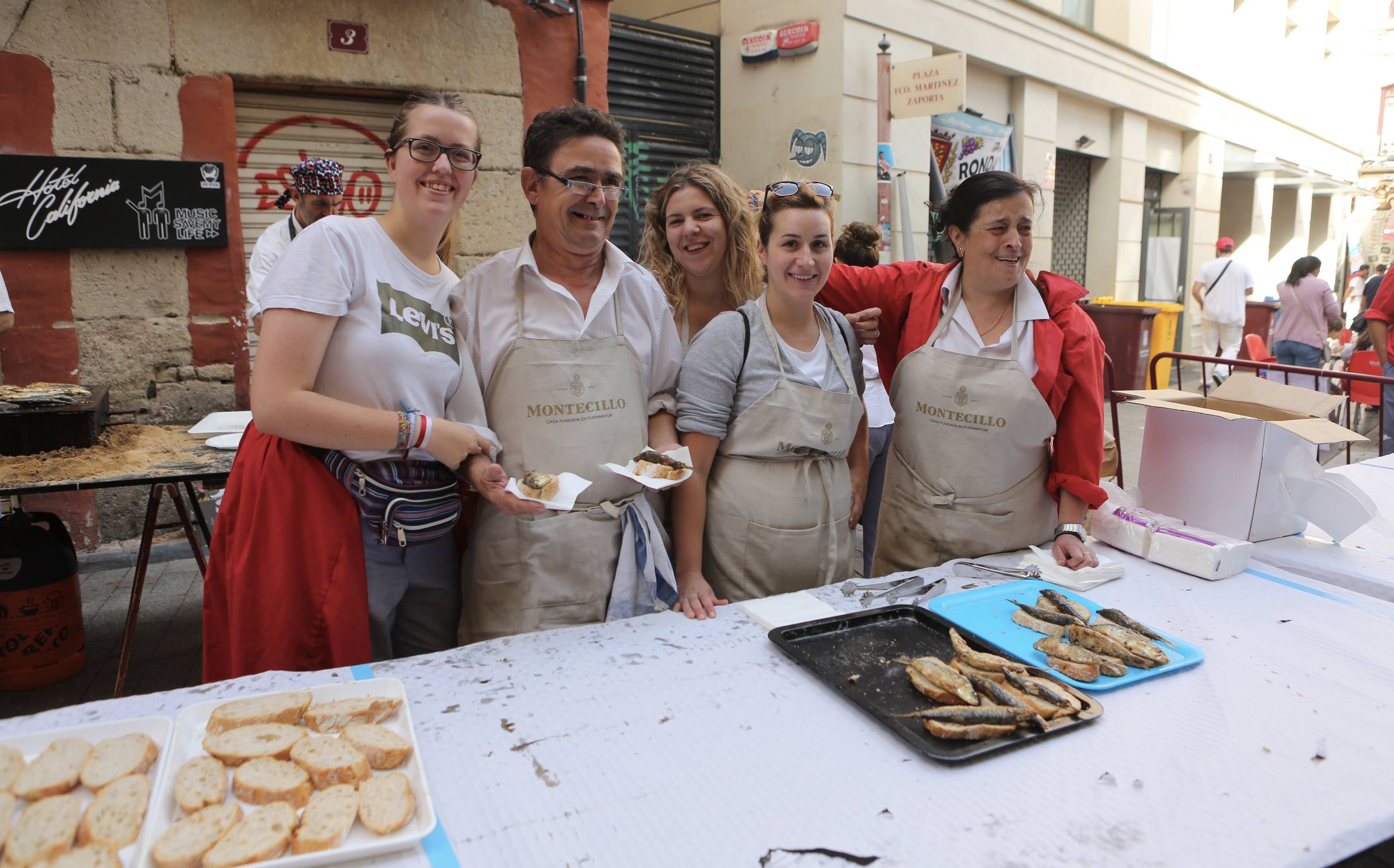 Degustaciones de choricillo, panceta y sardina