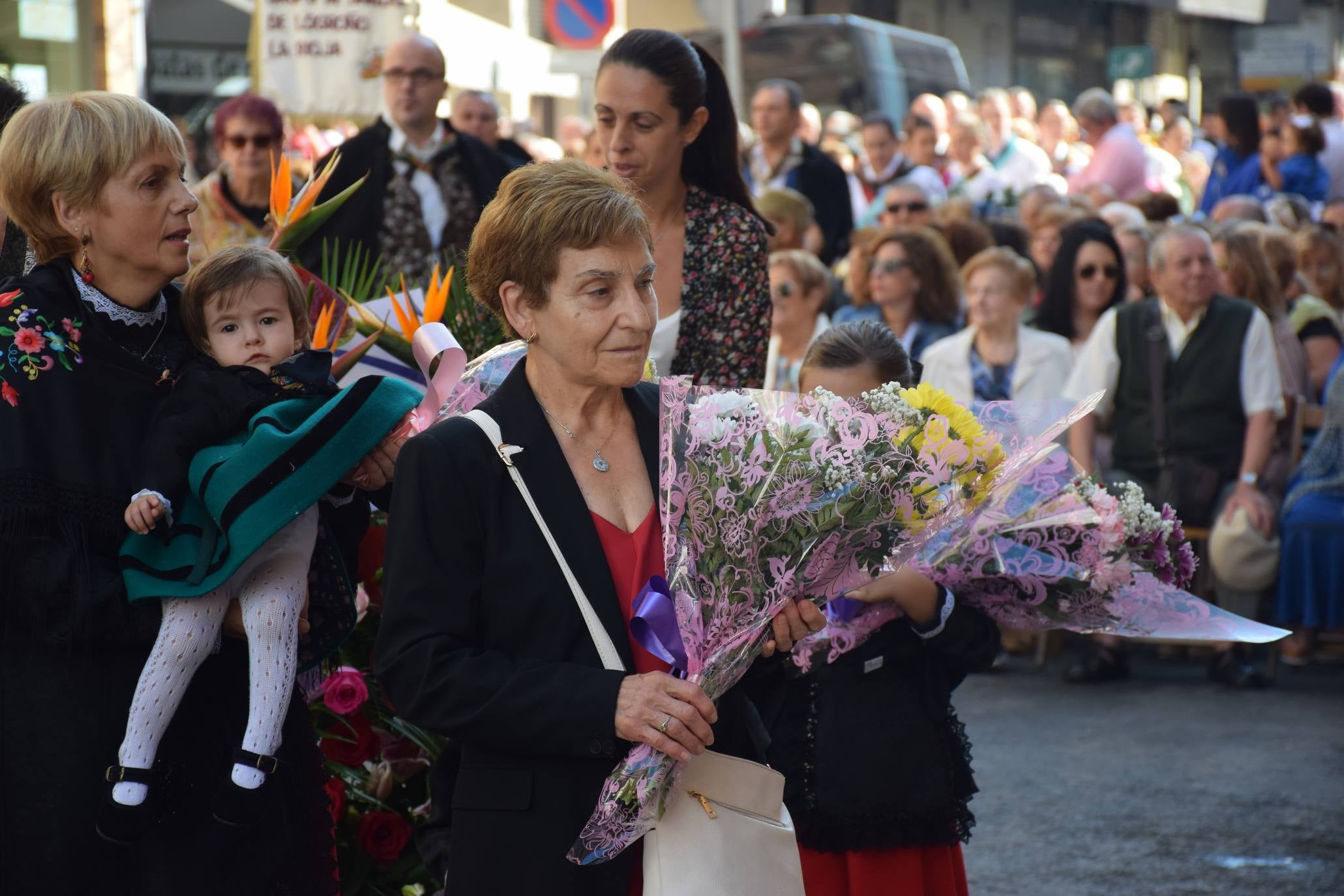 El alcalde de Logroño, Pablo Hermoso de Mendoza, y el concejal de Festejos, junto a otros miembros de la Corporación, han asistido a la Ofrenda de Flores a la Virgen de Valvanera, acto organizado por la Peña Áster. 