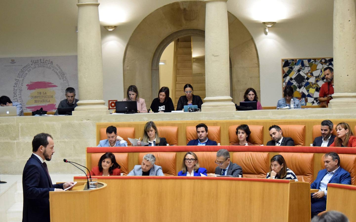 Sesión plenaria en el Parlamento de La Rioja. 