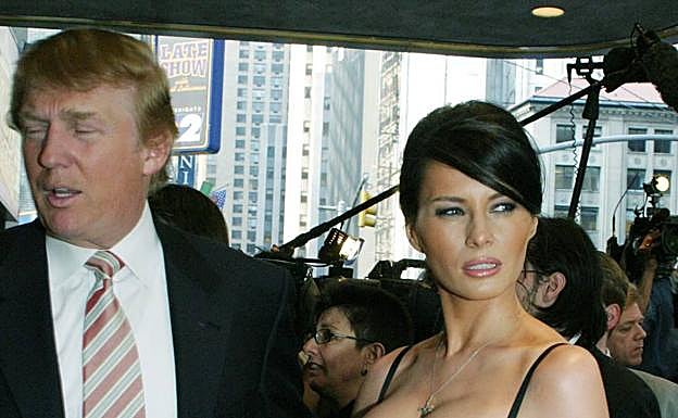 Con Melania antes de ser su tercera esposa.