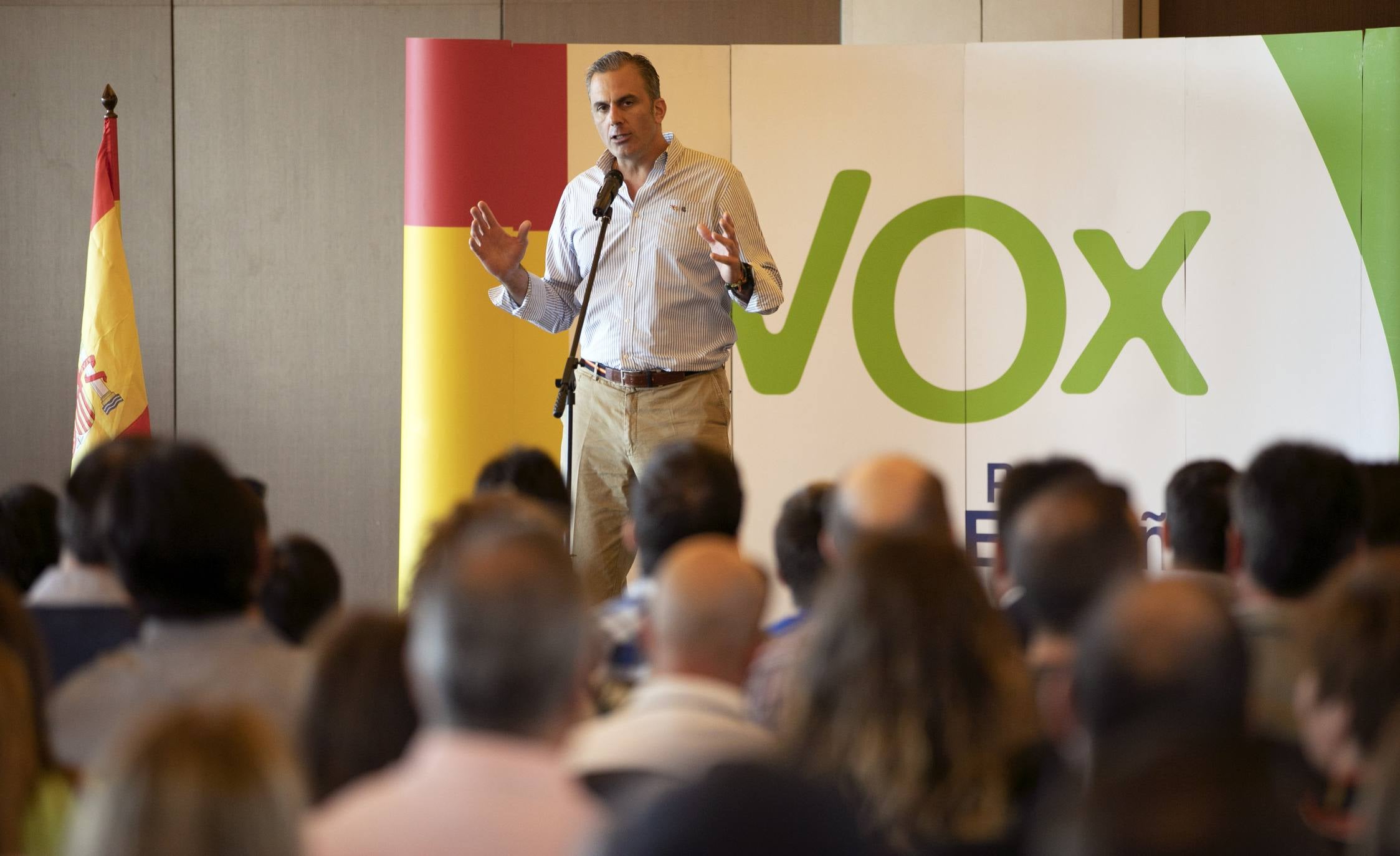 El secretario general de VOX ha intervenido en un acto público en la capital riojana. 