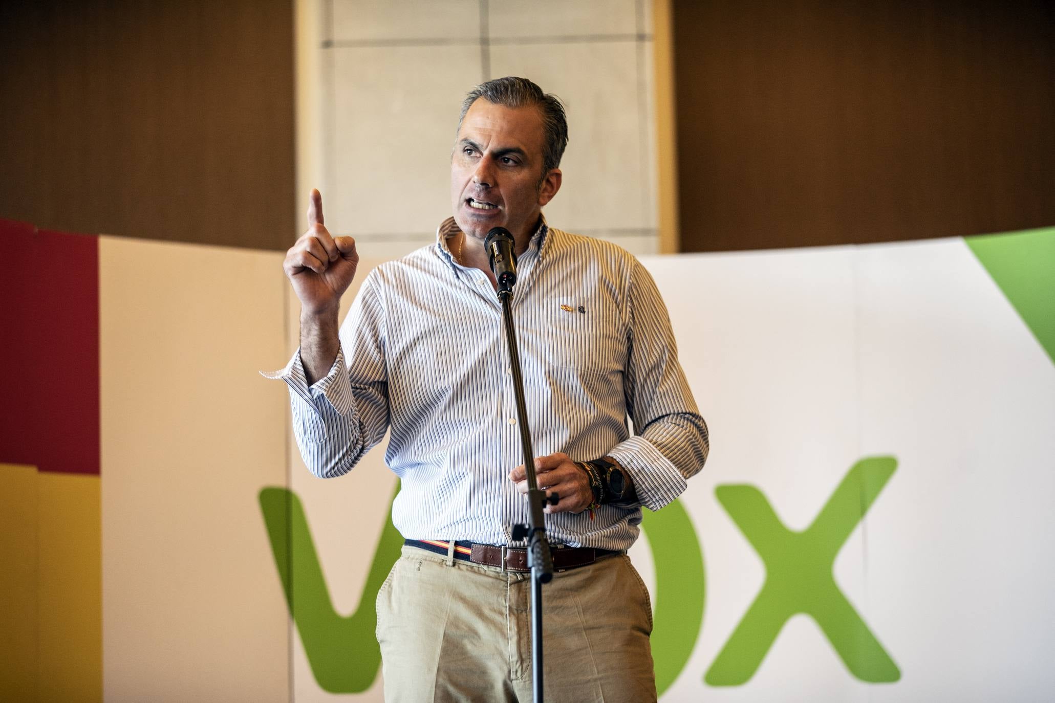 El secretario general de VOX ha intervenido en un acto público en la capital riojana. 