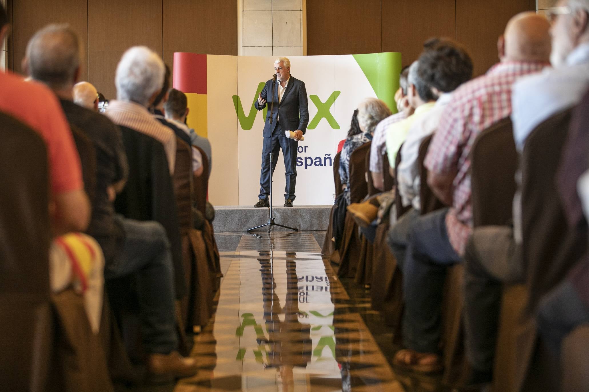 El secretario general de VOX ha intervenido en un acto público en la capital riojana. 