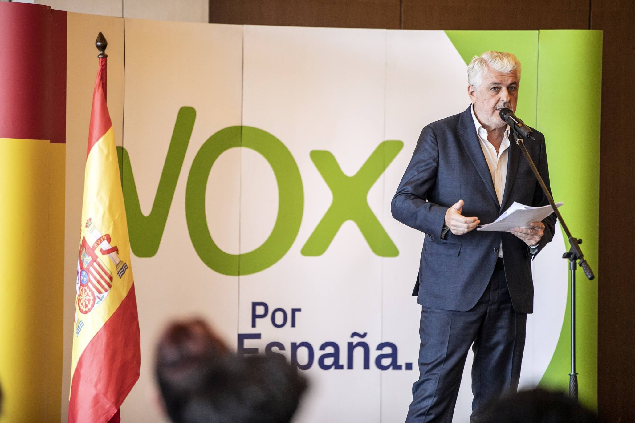 El secretario general de VOX ha intervenido en un acto público en la capital riojana. 