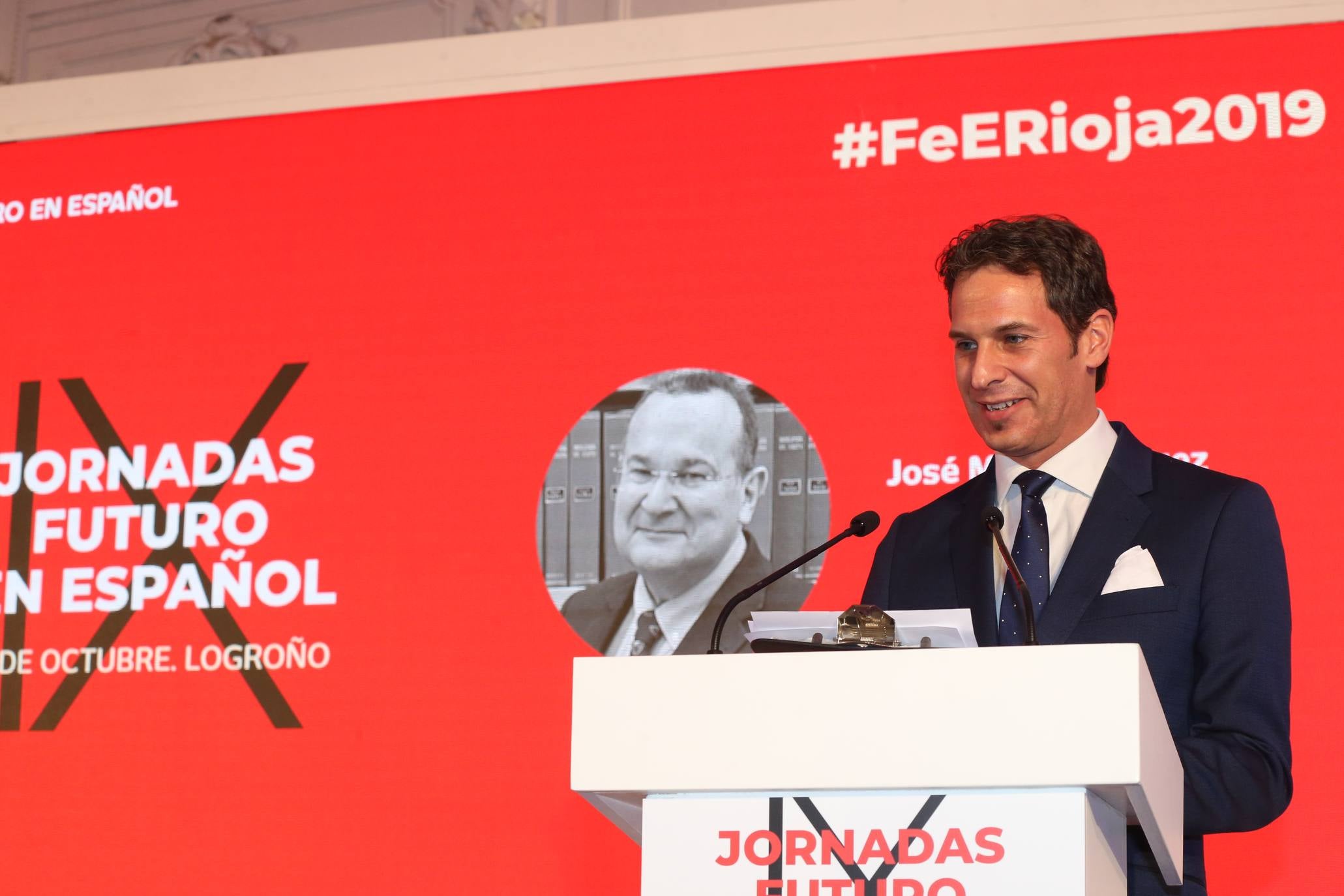 Vargas Llosa abre las Jornadas Futuro en Español en una conversación con Pedro Cateriano en el Círculo Logroñés