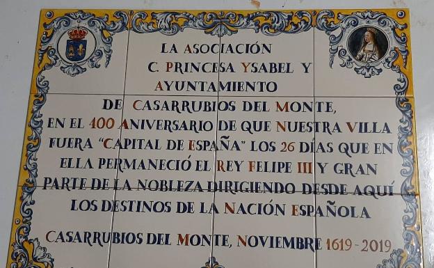 Placa que se descubrirá en recuerdo del 400 aniversario de aquel acontecimiento. 