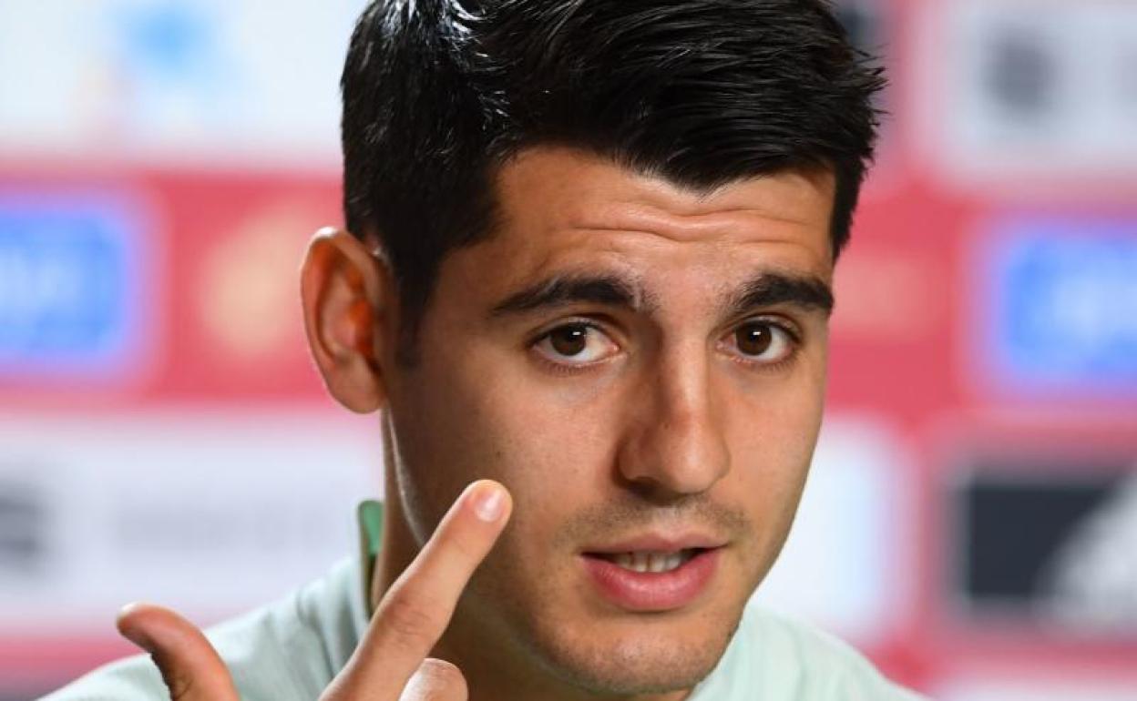 Morata, durante la rueda de prensa. 