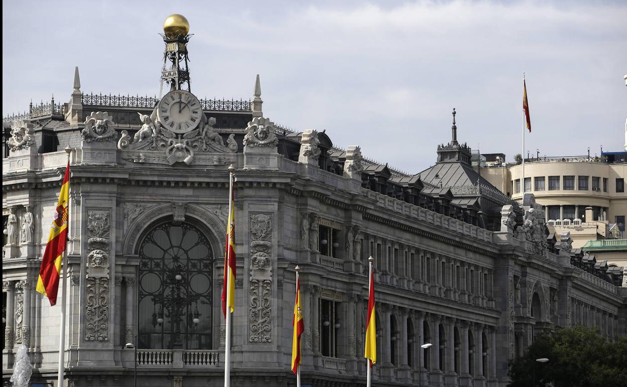 Fachada de la sede del Banco de España en Madrid.