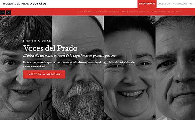 Página de acceso al proyecto 'Voces del Prado' en al web del museo. 