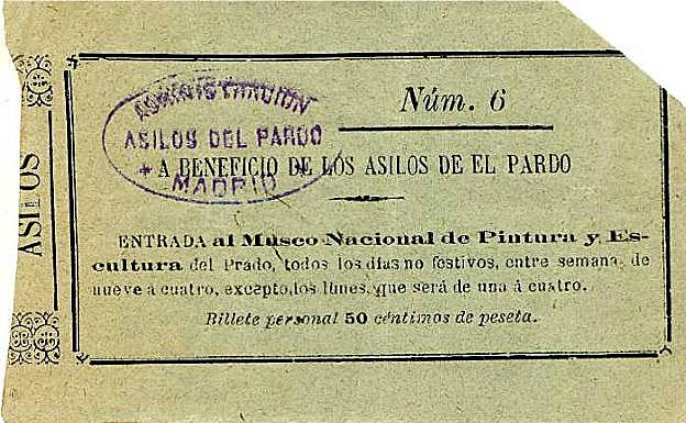 La entra mas antigua del Prado que se conserva, datad en 1781.