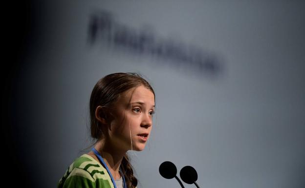 Greta Thunberg, durante su discruso de este miércoles en la Cumbre del Clima. 