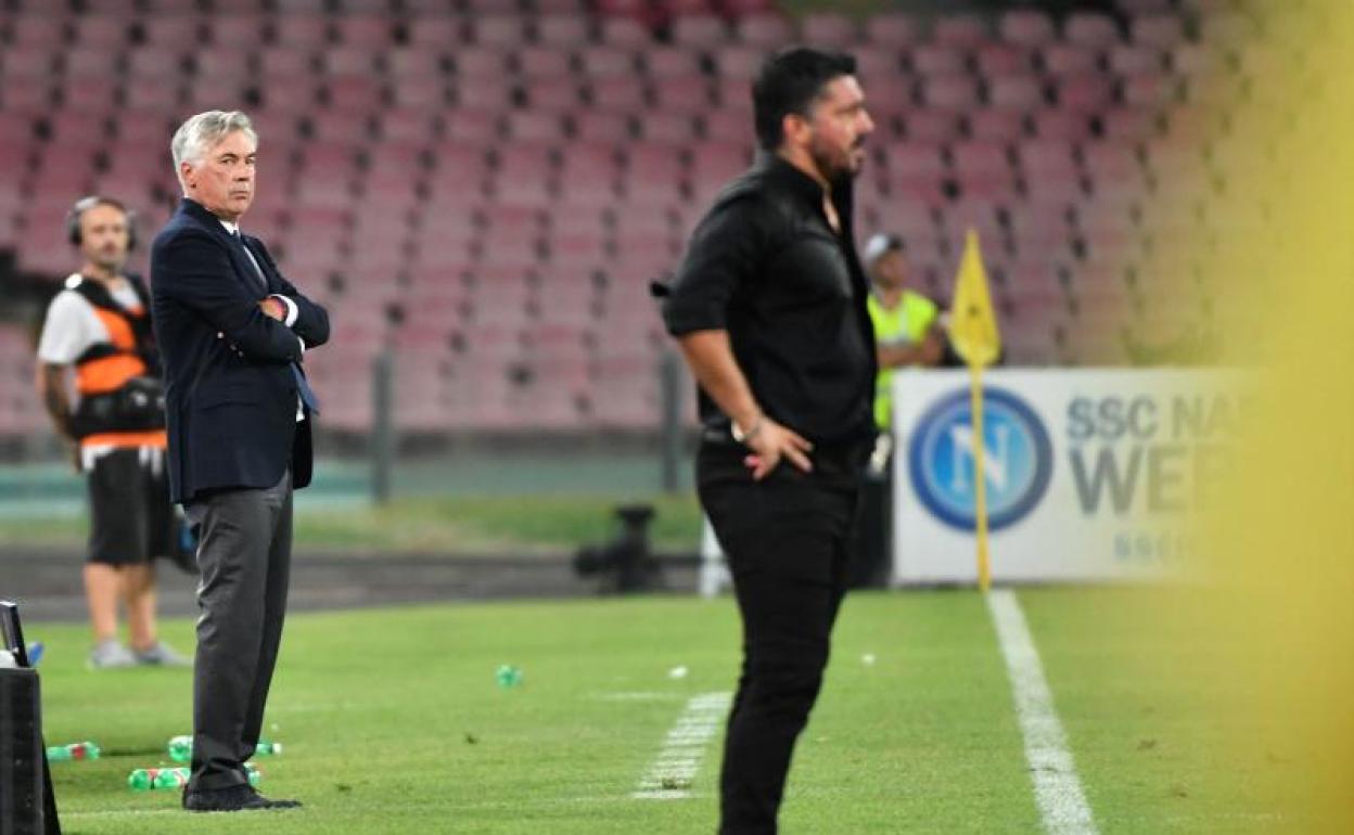 Carlo Ancelotti y Gennaro Gattuso