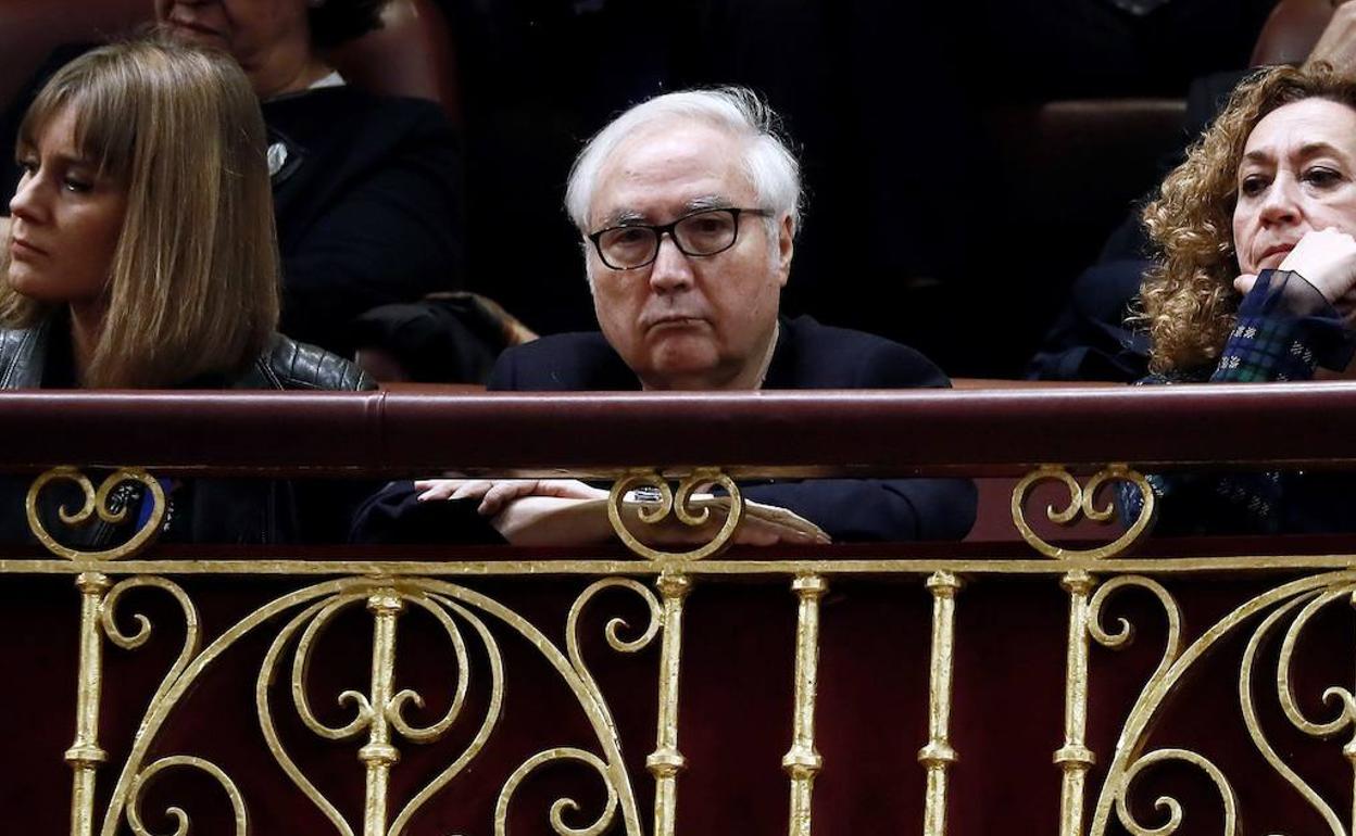 Manuel Castells, el pasado martes en la votación del Congreso. 