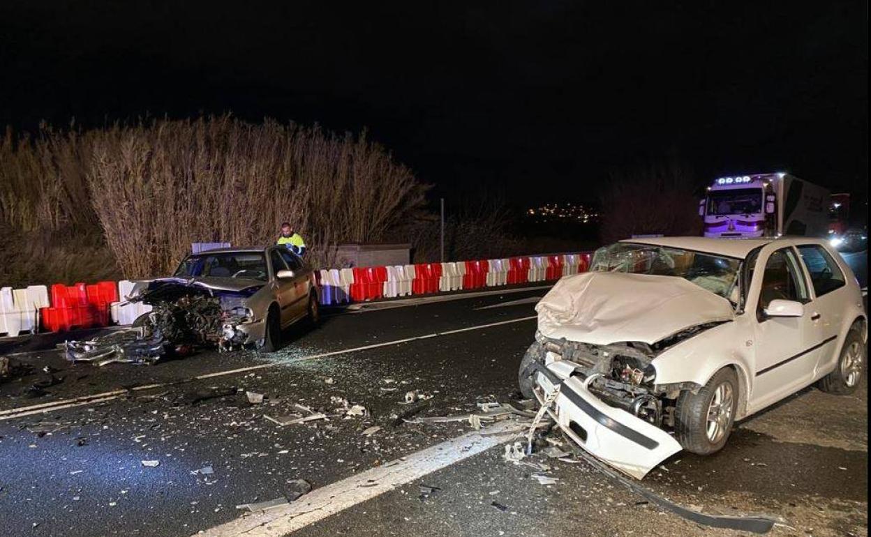 Estado en el que quedaron los dos vehículos implicados. 