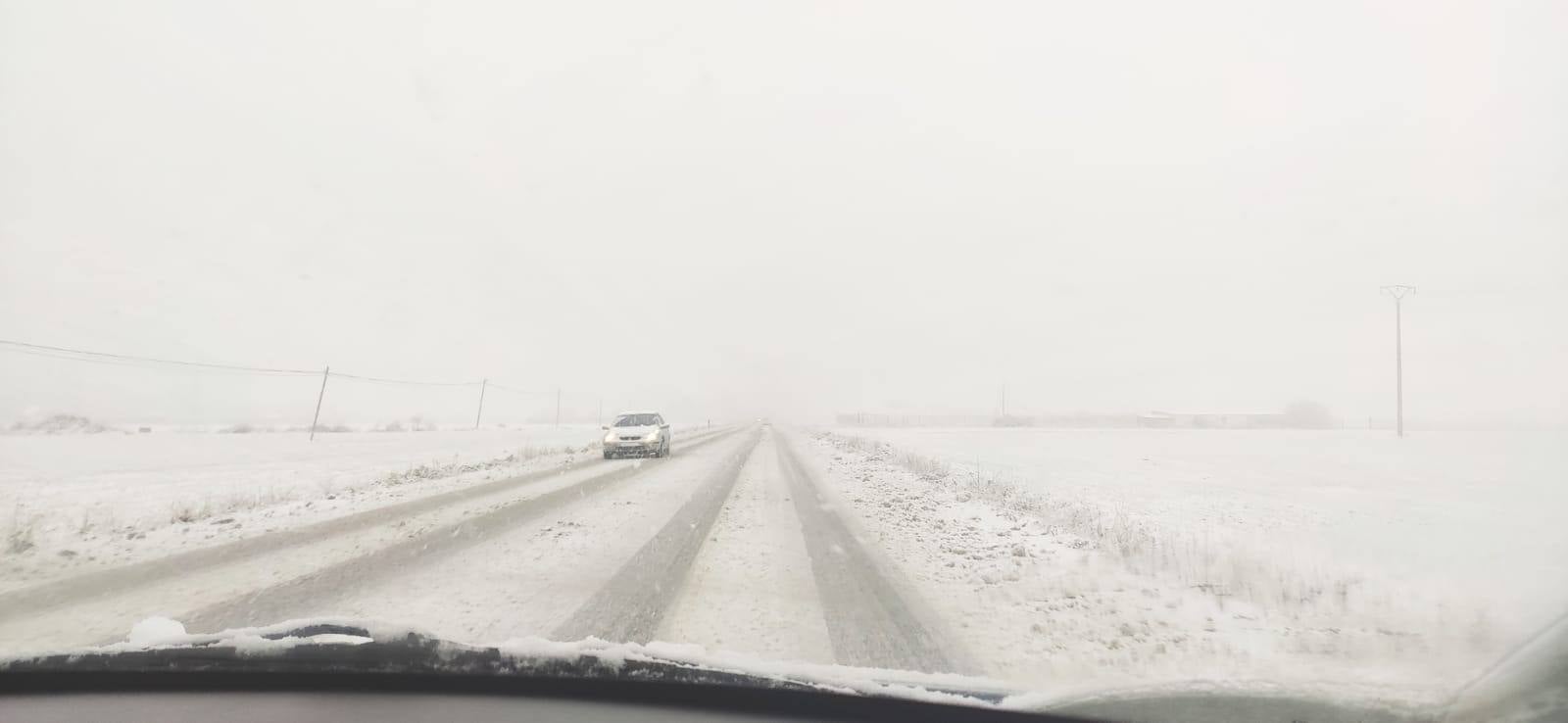 La nieve cubre Santo Domingo de La Calzada