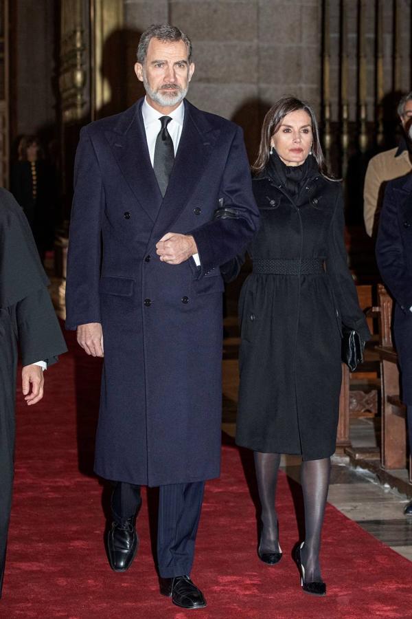 Los reyes a su llegada a la basílica del Real Monasterio de San Lorenzo de El Escorial.