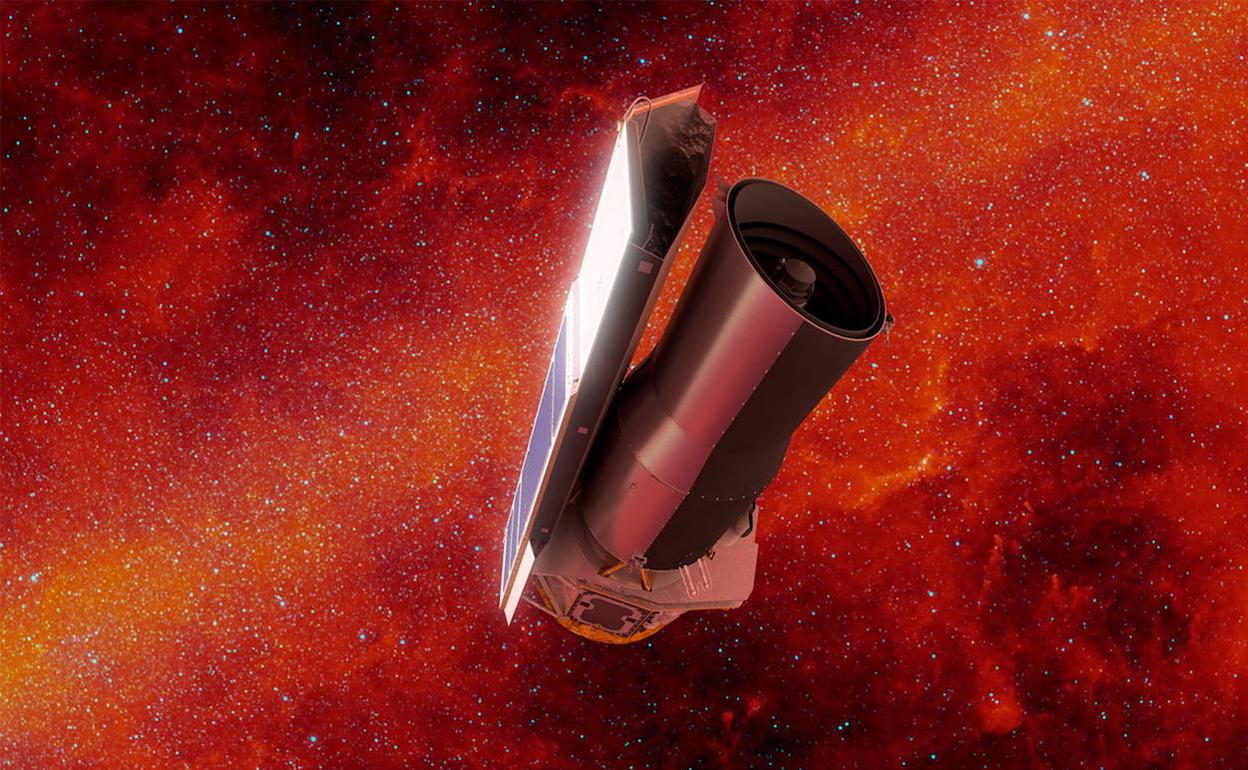 Recreación del Spitzer, telescopio que con su mirada infrarroja escudriñó el espacio profundo durante 16 años. 